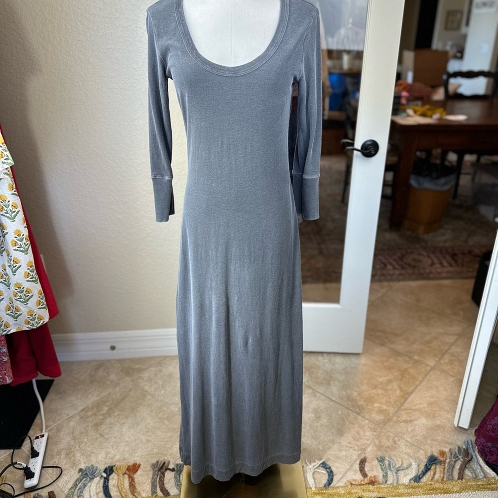 James Perse size 2 = Small the Rib arsenic Long Sleeve scoop neck maxi Dress - Picture 8 of 8